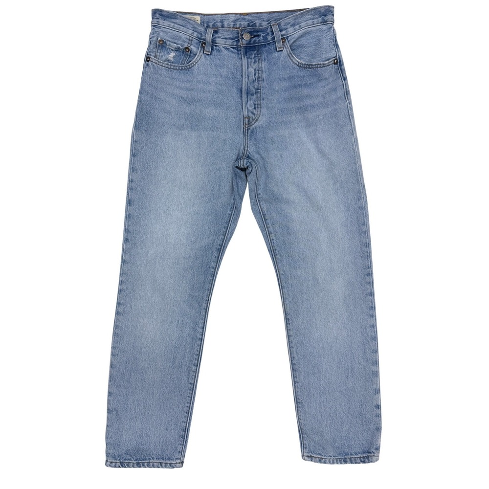 Levis Premium 501 Original High Rise Straight Leg Light Wash Jeans W29 L28